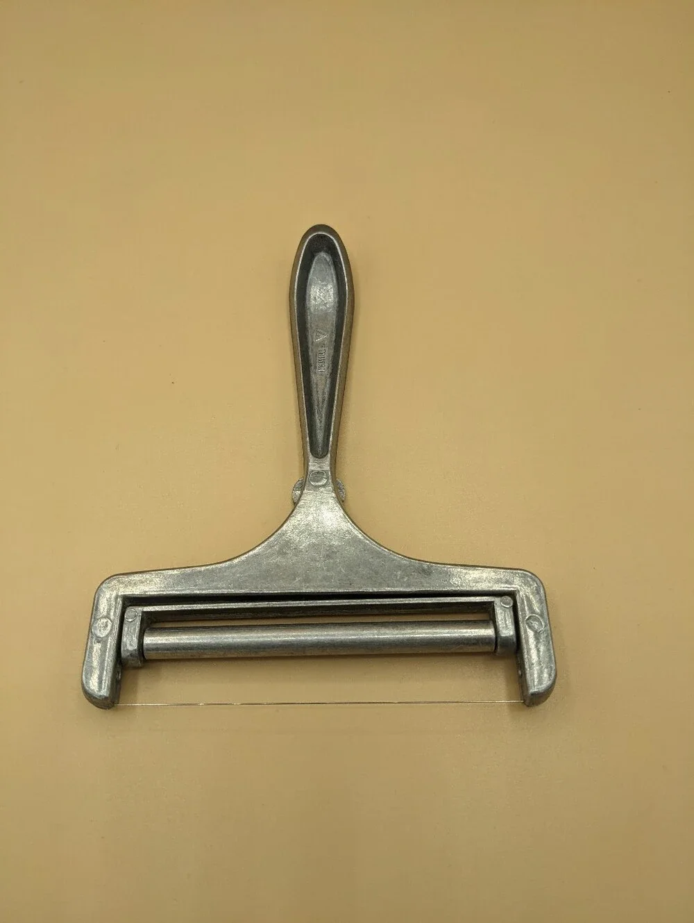 Vintage Cheese Slicer Adjustable Metal Wire with Roller Taiwan Pre-owned